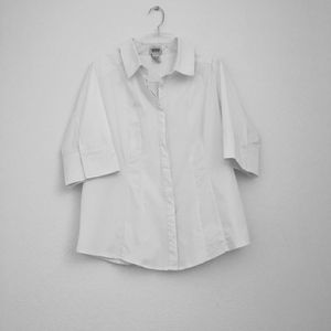Monroe and Main White Pleated Shirt